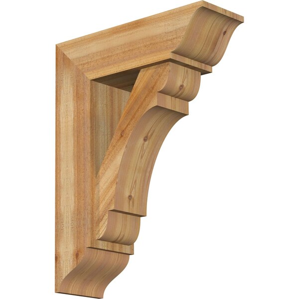 Ekena Millwork Olympic Traditional Rough Sawn Bracket w/ Offset Brace, Western Red Cedar, 8"W x 24"D x 32"H BKT0806X24X32OLY01RWR - main